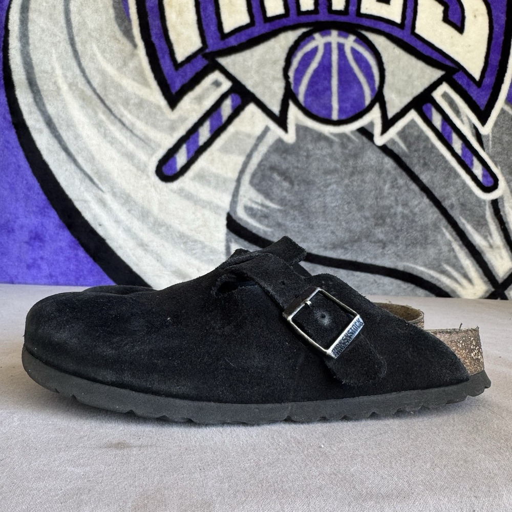 Size 37/W6 - Unisex Birkenstock Boston Soft Footbed Black
